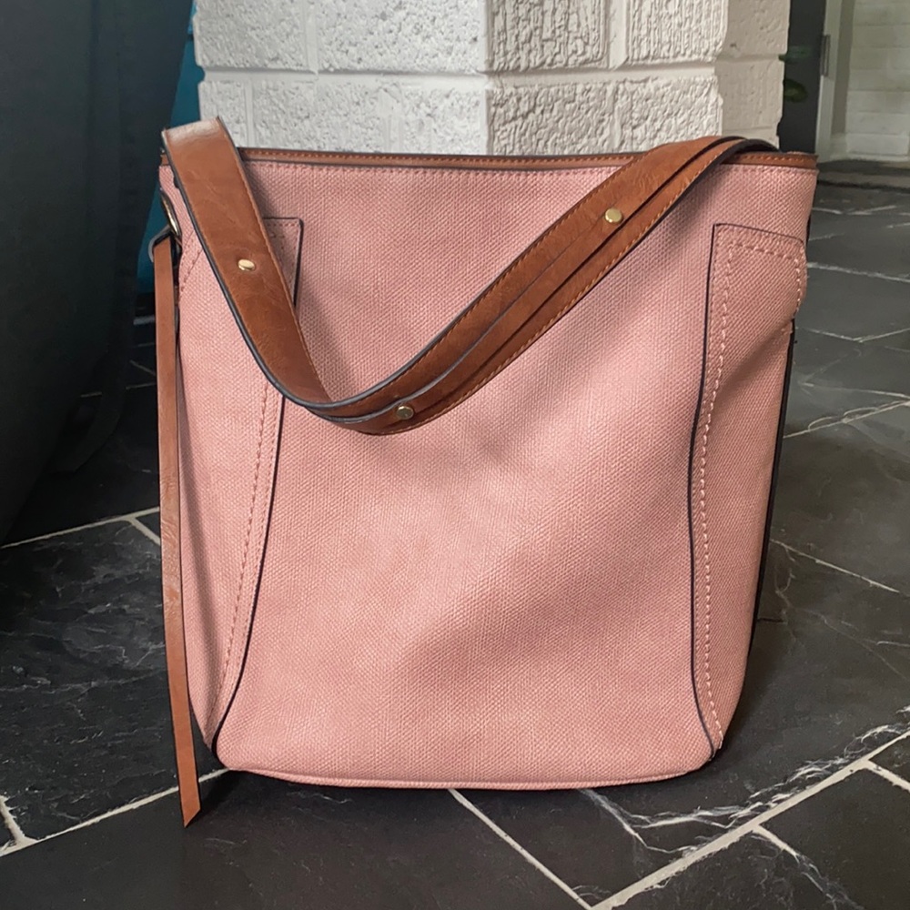 PINK LEATHER TOTE